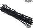 Heyiarbeit Cable Zip Ties, 200mm Long Eco-Friendly Nylon Plastic Black Wire Tie Wraps for Home Office, 100pcs