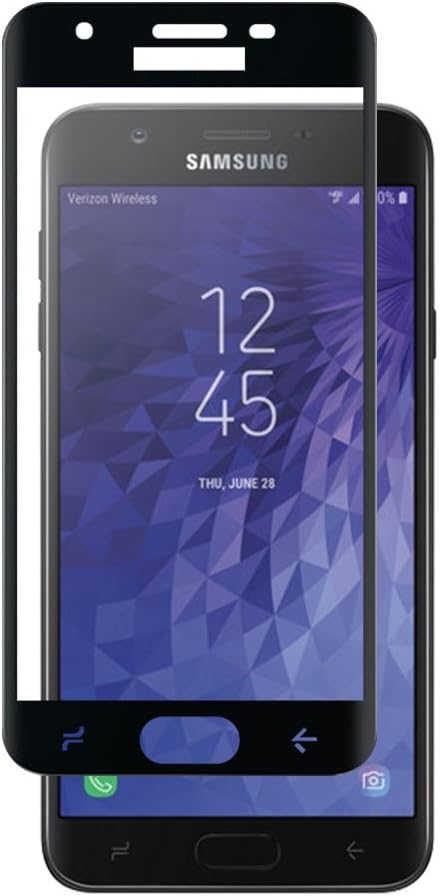 CENTAURUS Galaxy J7 2018 Screen Protector, 3 Pack, Ultra-Thin Full Coverage Black Tempered Glass for Samsung J7