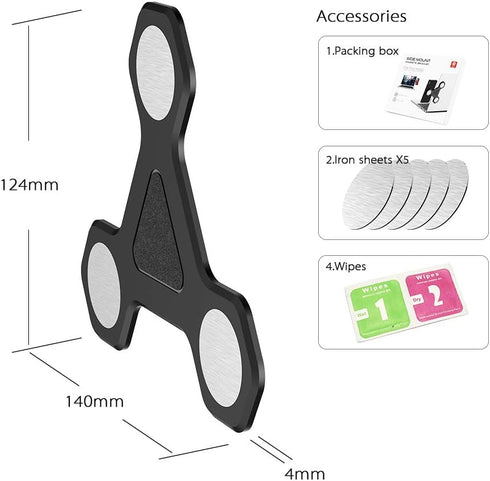 xcivi Magnetic Laptop Side Mount Bracket - Dual Screen Holder for Tablets & Smartphones (Black)