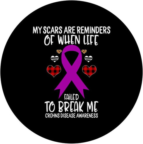 Crohns Disease Awareness Warrior Scars Reminders - PopSockets Swappable PopGrip