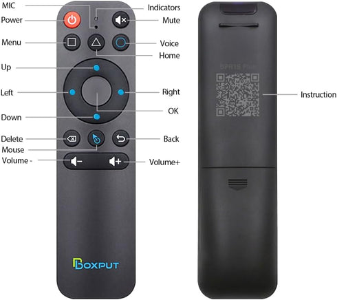 BPR1S Plus Air Mouse Remote Control, 2.4G RF Bluetooth Voice Remote with IR Learning for Android TV Box, Smart Projector