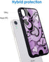 Idocolors Purple Love Heart Printed Cases for iPhone XR, Cute Soft TPU Hard Back Shatter-Resistant Protective Cover