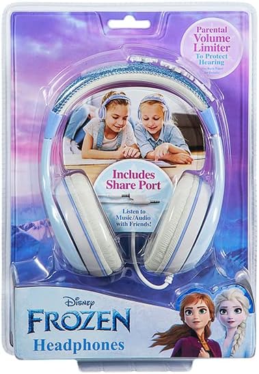 Frozen 2 Kids Headphones, Adjustable Headband, Tangle-Free Wired Headphones for School, Travel, Over Ear
