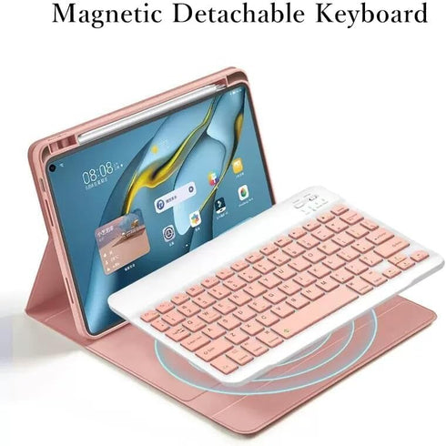 Keyboard Case Mouse Compatible with iPad Pro 11 inch (M4) 2024, Detachable Cute Color Keyboard Case, Supports Pencil