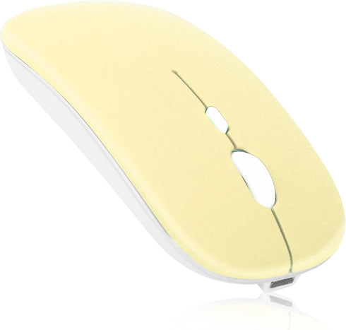 UrbanX 2.4GHz & Bluetooth Rechargeable Wireless Mouse for Samsung Galaxy Tab S6 Lite, Laptop, PC, Mac, iPad Pro (Banana