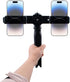 SnowTing Dual Phone Holder with Desk Tripod, Black Adjustable Universal Smartphone Stand for Video Recording Vlog Live