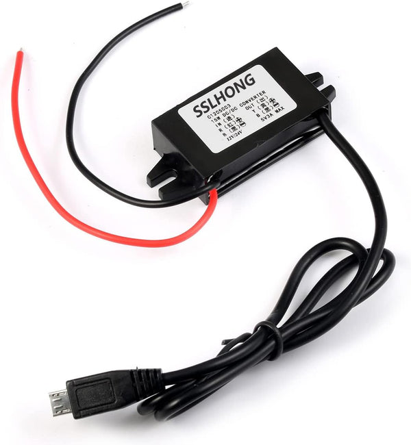 HOMREE DC-DC Converter Step Down Module 12V/24V to 5V Micro USB Output Buck