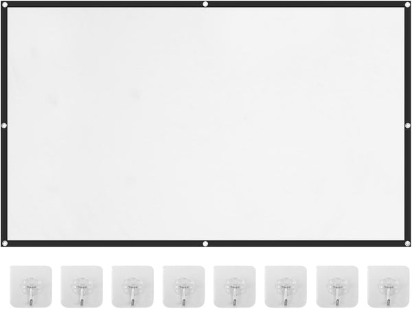 Zornaveli Projector Screen, 4K HD Home Movie Projection Screen, 60"|72"|84"|100"|120"|150" Anti-Crease Theater Screens