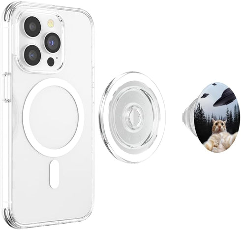UFO Funny Cat Alien PopSockets PopGrip for MagSafe
