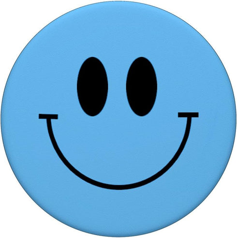 Light Blue Smile Face Happy Emoticon Cute 90s y2k PopSockets Standard Smiling PopGrip