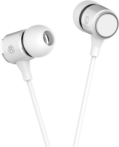 Long Cord Wired Earbuds, No Microphone Headphones for Watching TV, Extra Noise Isolating Blocking Bass