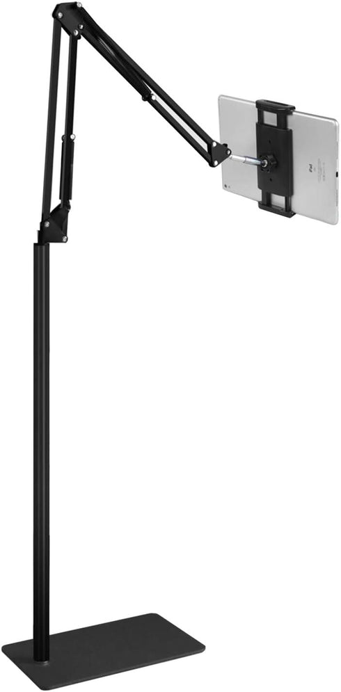 Elekpopu Tablet Floor Stand with 5LB Metal Base, Overhead Bed Phone Stand Angle