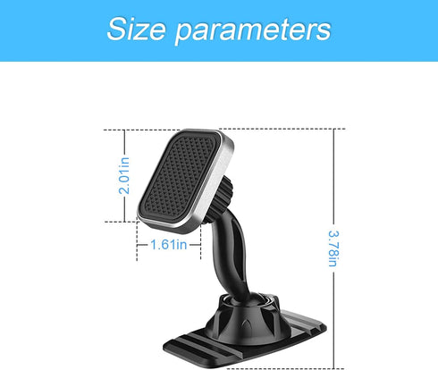 Magnetic Phone Mount for Car, 360° Rotatable Universal Holder for Dashboard, Suitable for iPhone 12/12 Pro/Pro Max