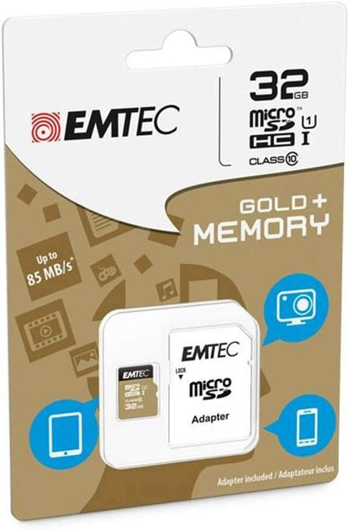 Emtec MicroSDHC UHSI U1 Elite Gold (32GB 1PK)