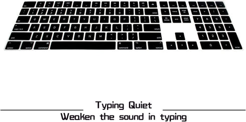 HRH Black Silicone Keyboard Cover Keypad Skin for Magic Keyboard with Numeric Keypad A1843 (US Layout)