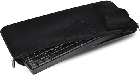 Keyboard Sleeve Travel Case - Soft Neoprene Bag for Logitech MX Keys/MX Keys S, Zipper Mouse and Cable Storage (Black)