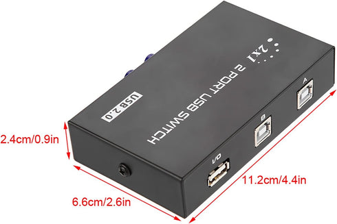 ASHATA USB 2.0 Peripheral Sharing Switch, 2/4 Port Manual Sharing Switch for PC Printer Scanner, Compatible with