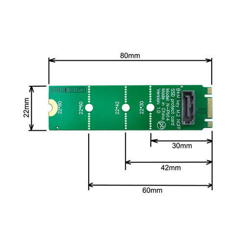 chenyang CY NGFF B/M-Key M.2 to Vertical SATA 7 Pin Hard Disk Drive SSD PCBA Extension Adapter for Motherboard