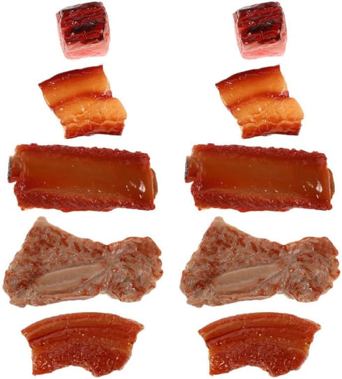 10Pcs Fake Meat Pork Ribs Artificial Food Props Lifelike Meat Fake Food