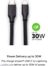mophie Charge Stream USB-C to Lightning 1m/3ft Silicone Cable, Enduraflex Reinforced, 30W Fast Charging, Ultra-Durable
