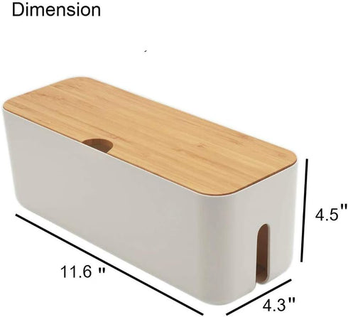 Cable Management Box, Power Strip Organizer to Hide and Conceal Cords from TVs, Computers, and Desks