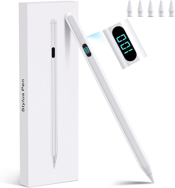 Haroo Stylus Pencil for iPad(5 Extra Tips) with Magnetic Attachment,Tilt Sensitivity Palm Rejection,USB-C