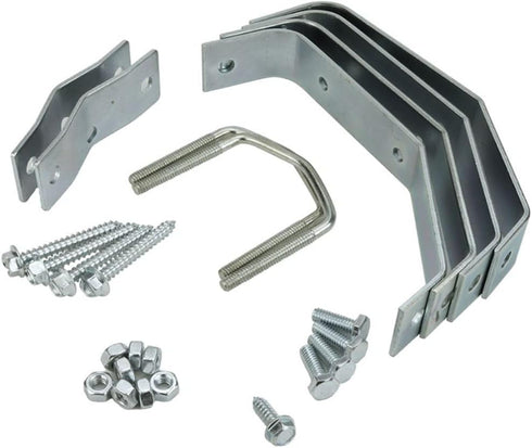 Skywalker 6” Heavy-Duty Wall Mount Pair for TV Antenna Mast with (2) Brackets and Lag Bolts