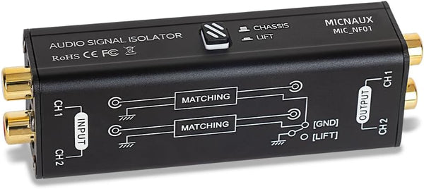Audio Hum Eliminator Ground Loop Noise Isolator (No Affects Bass), Dual Channel