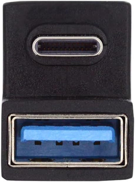 xiwai 180 Degree Up & Down Angled Type-C USB-C OTG to USB 3.0 Female Extension Adapter for Cell Phones and Tablets
