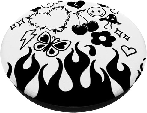 Graffiti Doodles Indie Aesthetic Drawing Daisy Smile Flames PopSockets Swappable PopGrip