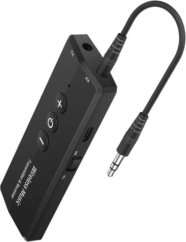 Upgraded Bluetooth 5.3 Transmitter Receiver 3-in-1, Isobel Wireless 3.5mm Audio Adapter for TV PC Headphones