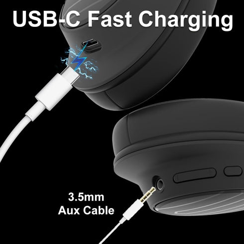 Soul Ultra Wireless 2 - Black Wireless Over Ear Bluetooth Headphones, 65 hrs Playtime, Low Latency, Deep Bass, Foldable