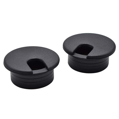 1-1/2 Inch Black Wire Grommets and Cable Ties Kit, ABS Plastic Desk Hole Cover Cord Organizer (2pcs Grommets + 6pcs