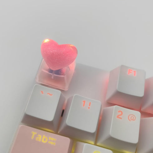 Personalized Cute Love Heart Keycap, Handmade OEM Profile DIY Custom Backlit Keycap for Mechanical Keyboard MX Switch