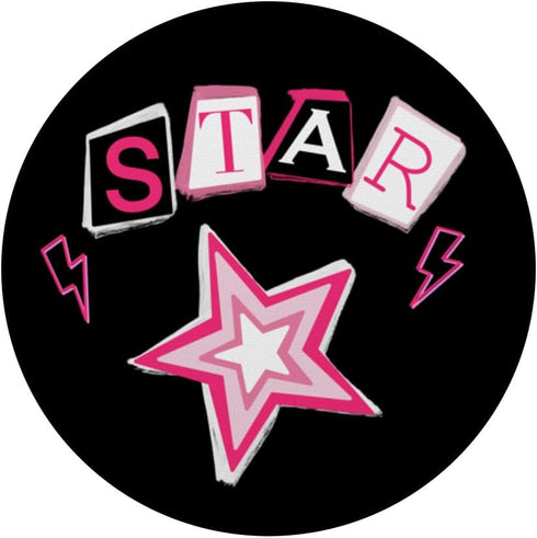 Cyber Y2K Star Pink Girls Mcbling Aesthetic 2000s Room Decor PopSockets Standard PopGrip