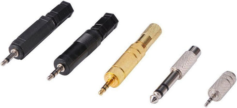 Nightwolf 8 Pieces Audio Adapter Headphone Adapter Gold Stereo Adapter 6.35mm 1/4inch to 3.5mm 1/8inch 3.5 mm to 2.5mm Mic Plug Adapter Connector