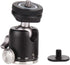 Camera Tripod Mini Ball Head Mount with Cold Shoe, 360 Pan & 90 Tilt Adapter for DSLR/Light Stand