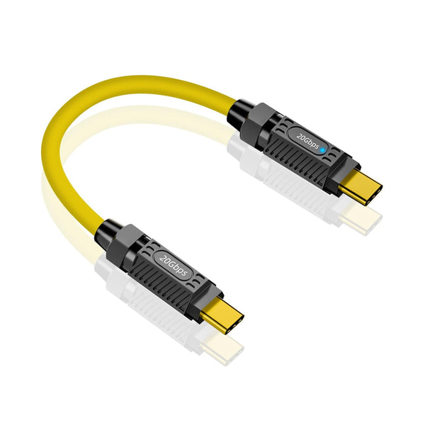 Poyiccot Short USB C to USB C Cable 6inch, 140W Short Cable, 20Gbps with LED Light, 8K@60Hz for Thunderbolt 3