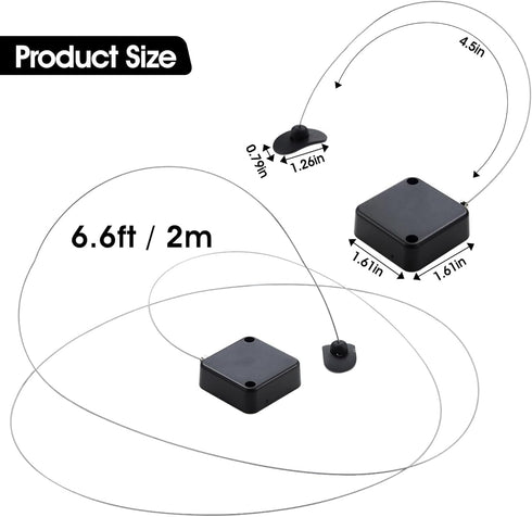 I3C 1 6.6ft/2m PCS Retractable Remote Control Tether, Remote Cable Lock Remote Leash for TV Remotes Game Controllers