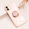 Omorro Pink iPhone 11 Case for Women, Ring Holder with Built-in 360 TPU Rotation Kickstand, Glitter Plating Rose Gold