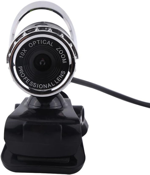12M 360 20 Web Camera with HD Video Rotating Stand Built-in Microphone Compatible with PC and Laptop Silver Clip On USB