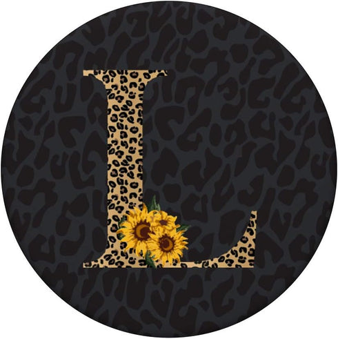 Monogram Letter L Leopard Cheetah Animal Print PopSockets Swappable PopGrip