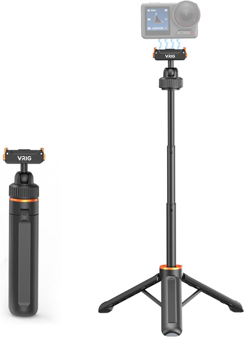 VRIG 40cm/15.7" Telescopic Selfie Stick Tripod for DJI Osmo Action 5 Pro/ 4/