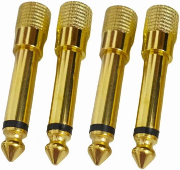 1/4 Mono to 1/8 Mono Adapter, 6.35mm TS Male Plug to 3.5mm Female Audio Connector - 4 Pcs