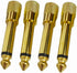 1/4 Mono to 1/8 Mono Adapter, 6.35mm TS Male Plug to 3.5mm Female Audio Connector - 4 Pcs
