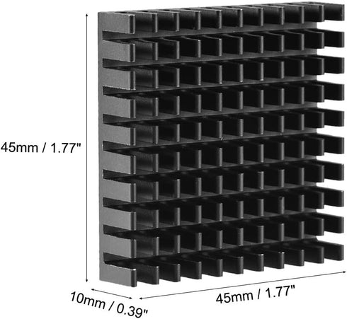 uxcell Electronic Radiators Heatsink for MOS GPU IC Chip, Black, 45 x 45 x 10 mm, 5pcs