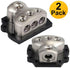 3 Way Power Distribution Block, 1x 0 Gauge In / 3X 4 Gauge Out, Amp Power Ground Distributor, 2 Pack