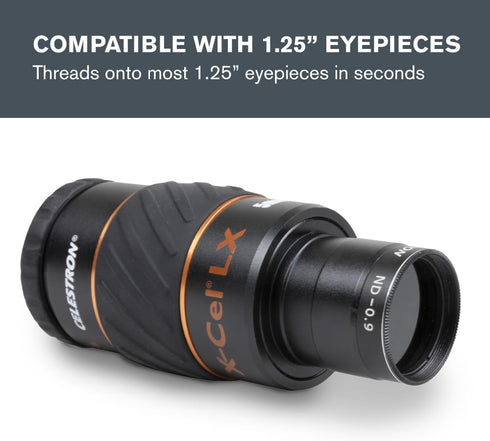 Celestron Neutral Density Filter for Telescope Eyepiece - Moon Filter Cuts Glare | Great for Venus & Double Stars | 13%