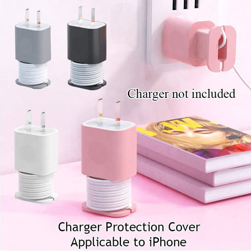 AUGEN 2 in 1 Silicone Charger Protector With Cord Wrap, iphone Cord Organizer Cover For 18W/20W, Power Adapter Case, Grey