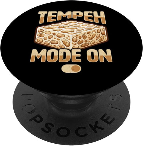 Tempeh Tofu Soy Bean Vegan Vegetarian Veggie Tempeh Eater Food Lover Design For Veggie Fans PopSockets Adhesive PopGrip